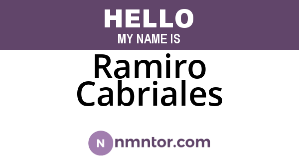 Ramiro Cabriales