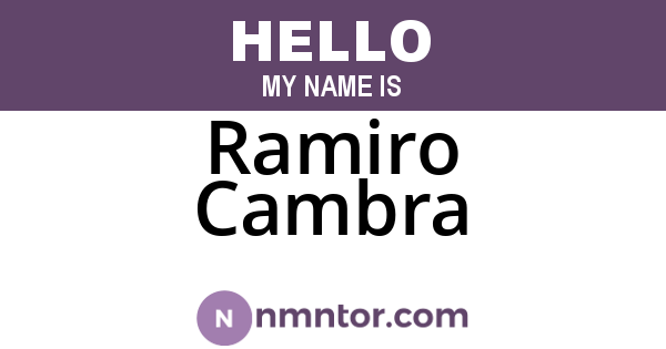 Ramiro Cambra
