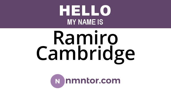 Ramiro Cambridge