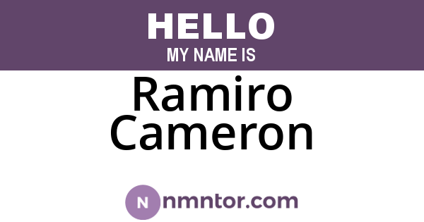 Ramiro Cameron