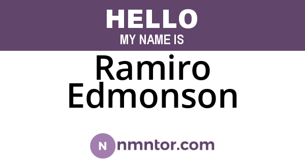 Ramiro Edmonson