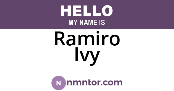 Ramiro Ivy