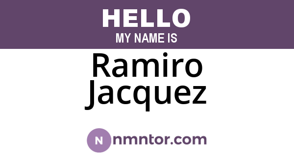 Ramiro Jacquez