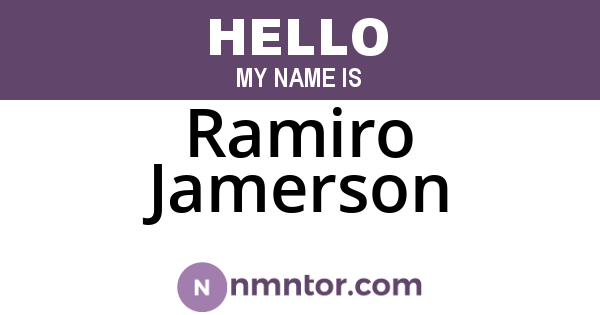 Ramiro Jamerson