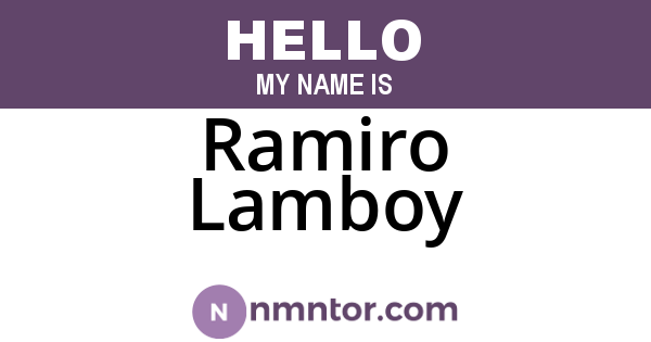 Ramiro Lamboy