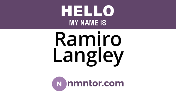 Ramiro Langley