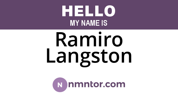 Ramiro Langston