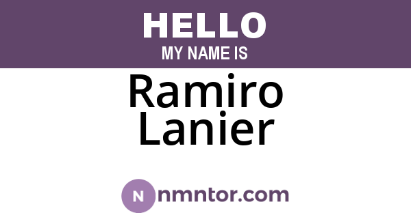 Ramiro Lanier