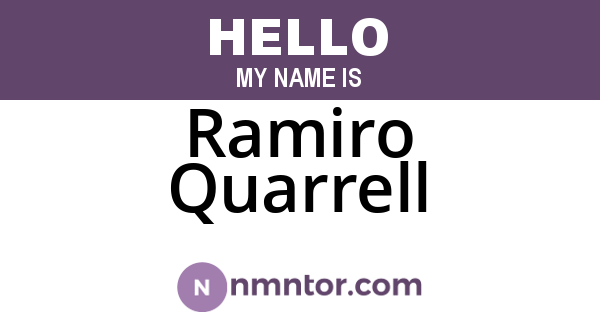 Ramiro Quarrell