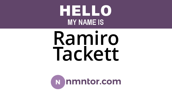 Ramiro Tackett