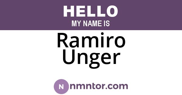 Ramiro Unger