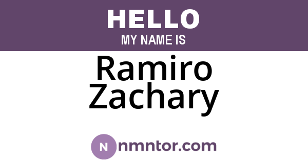 Ramiro Zachary