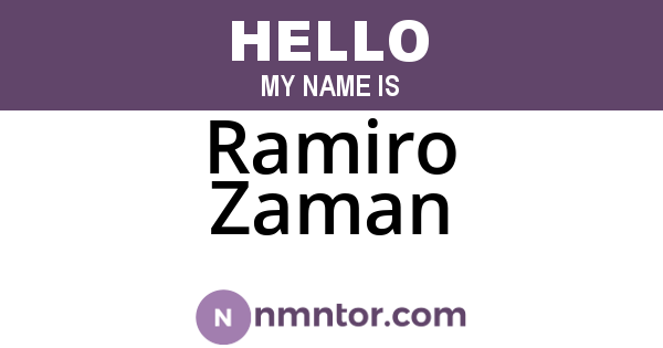 Ramiro Zaman
