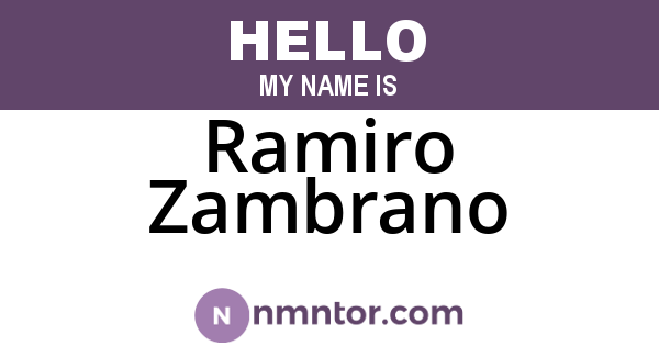 Ramiro Zambrano