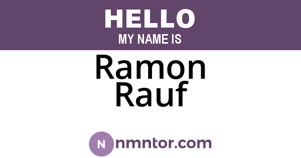 Ramon Rauf