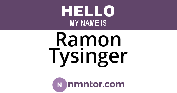 Ramon Tysinger