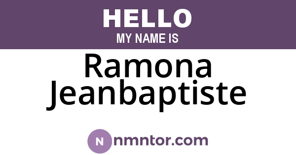 Ramona Jeanbaptiste