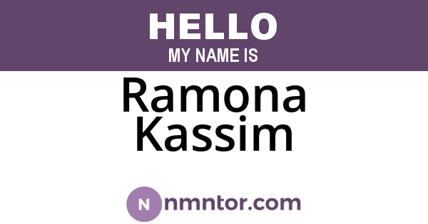 Ramona Kassim