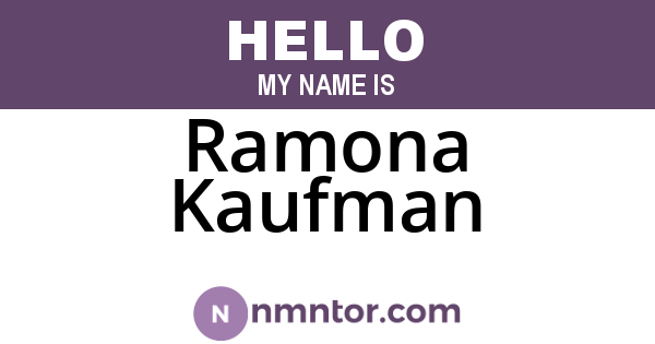 Ramona Kaufman