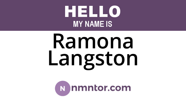 Ramona Langston