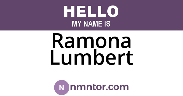 Ramona Lumbert