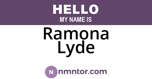 Ramona Lyde