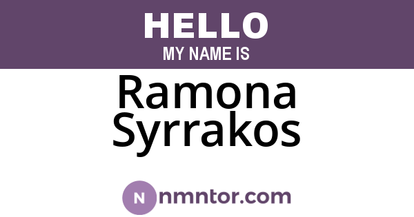 Ramona Syrrakos