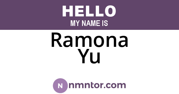 Ramona Yu