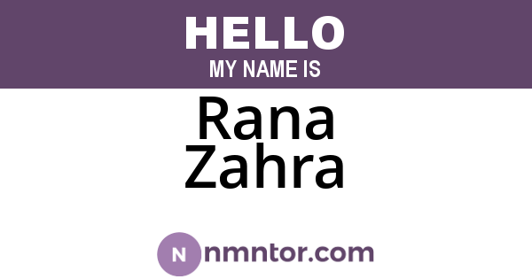 Rana Zahra