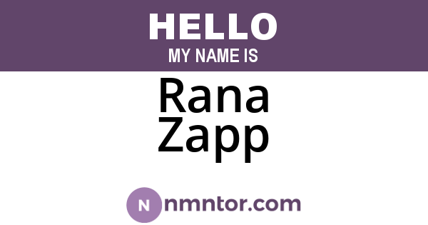 Rana Zapp