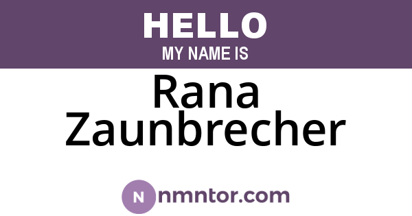 Rana Zaunbrecher