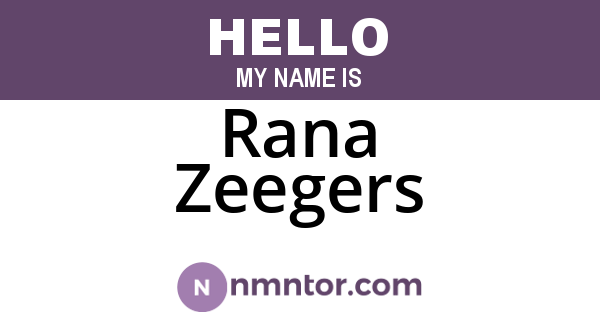 Rana Zeegers