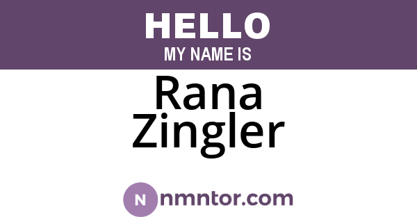 Rana Zingler