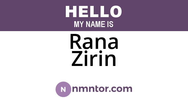 Rana Zirin