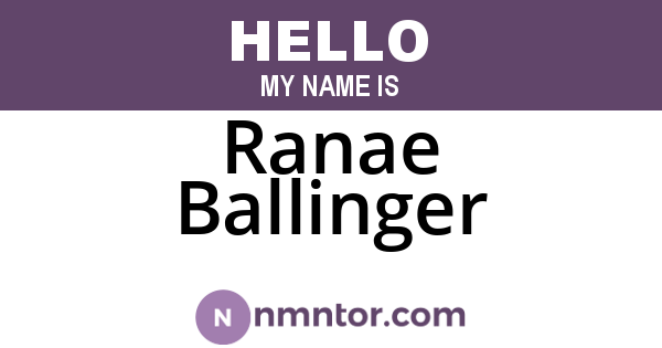 Ranae Ballinger