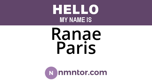 Ranae Paris