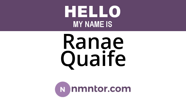 Ranae Quaife