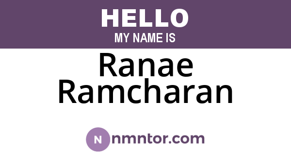 Ranae Ramcharan