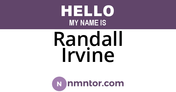 Randall Irvine