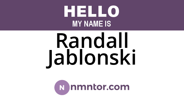 Randall Jablonski