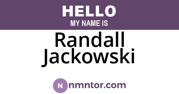 Randall Jackowski