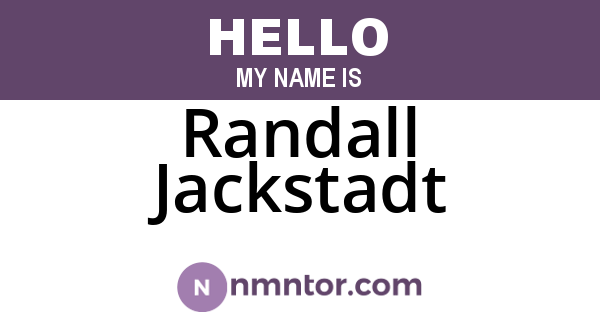 Randall Jackstadt