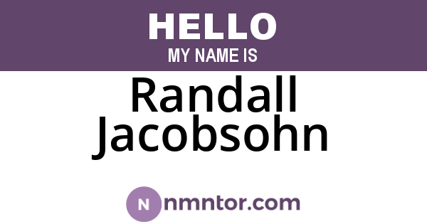 Randall Jacobsohn