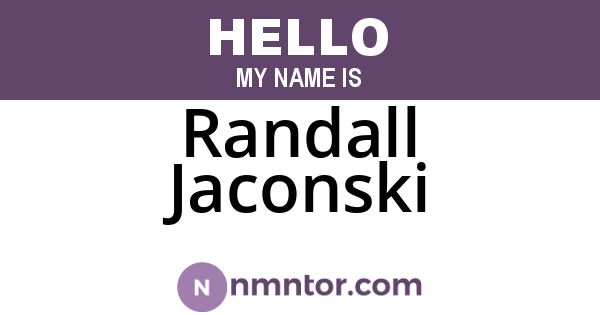 Randall Jaconski