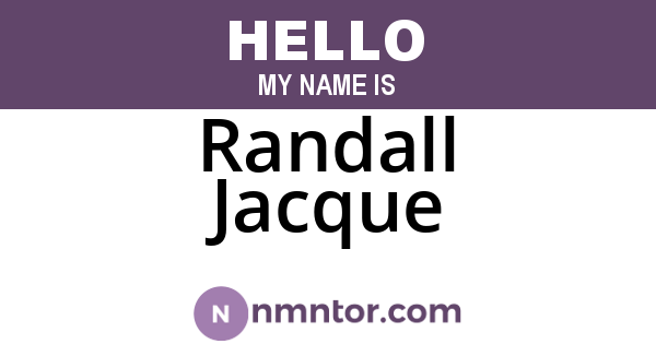 Randall Jacque