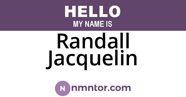Randall Jacquelin