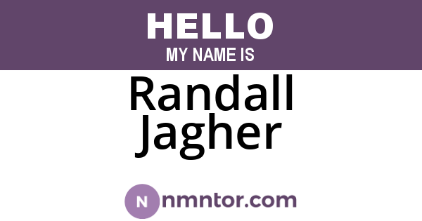 Randall Jagher