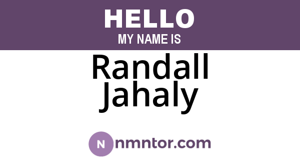 Randall Jahaly