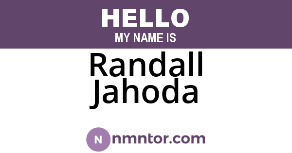 Randall Jahoda