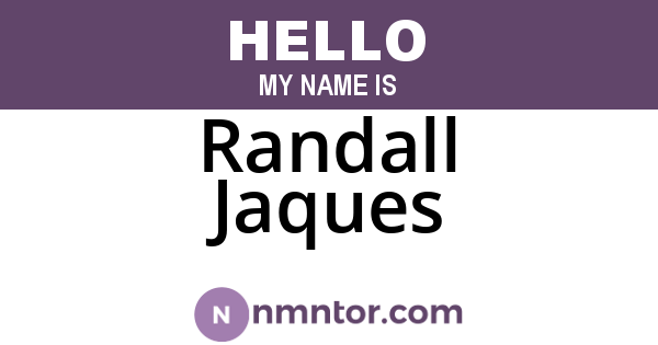 Randall Jaques